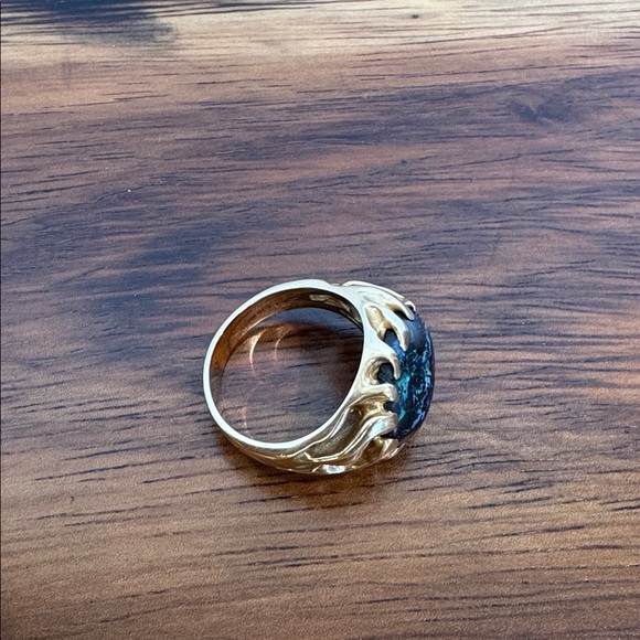 🤩14K SOLID GOLD & BLACK OPAL RARE UNIQUE ONE OF A KIND CUSTOM RING MENS/womens - Picture 14 of 17